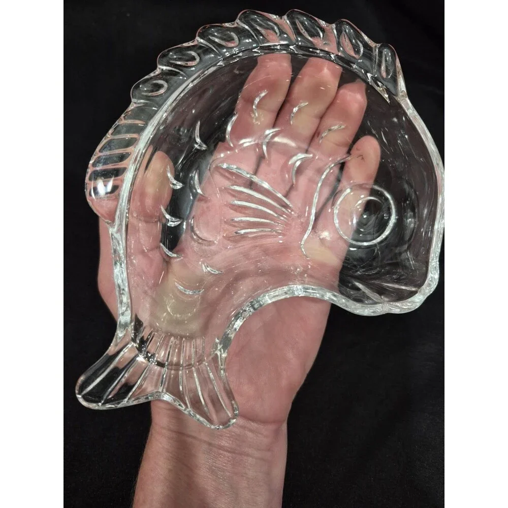 Studio Nova by MIKASA Glass Leaping Fish Shaped Nut/Dip/Candy Bowl Dish 6